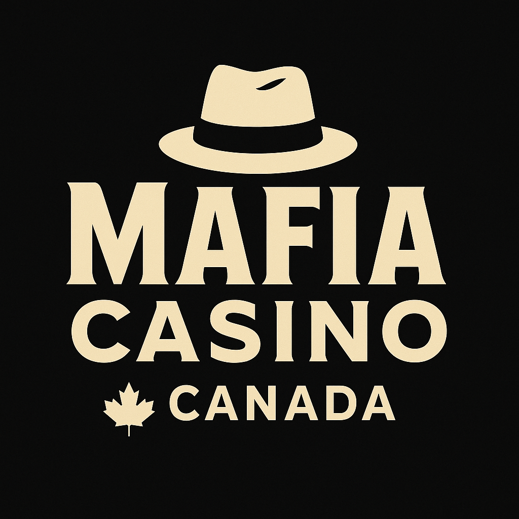 Mafia Casino Canada homepage and logo on desktop and mobile